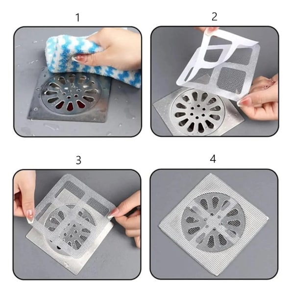 30-pack - Självhäftande avloppsfilter - Hårfälla