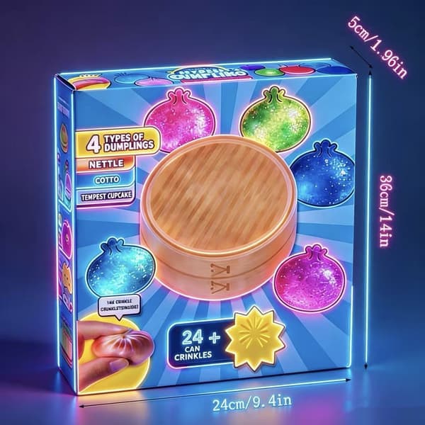 2026 Ny Squishy Bun Bao Bun Mystisk Julekalender (24 TILFELDIGE Dumplings) E