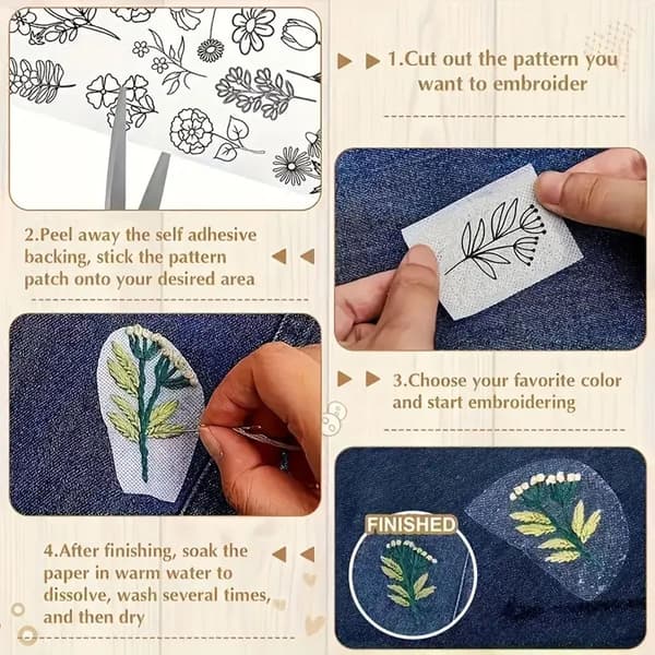 Vandopløselig stabilisator til broderi Stick & Stitch Embroi D D