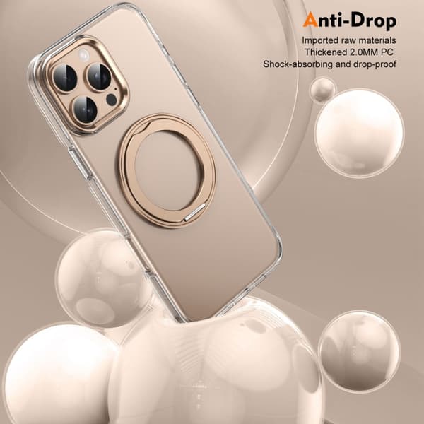 iPhone 16 Pro Is-Kold Roterende Ringholder PC MagSafe Cover Ørkenguld Ökenguld