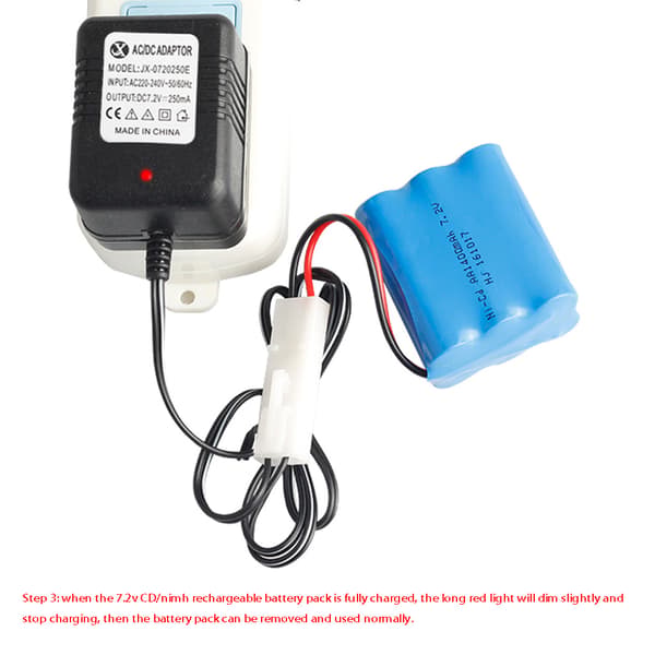 Oplader til 7.2V Ni-Cd Ni-MH SC Batteri Input AC 110V-240V Output til RC Legetøj