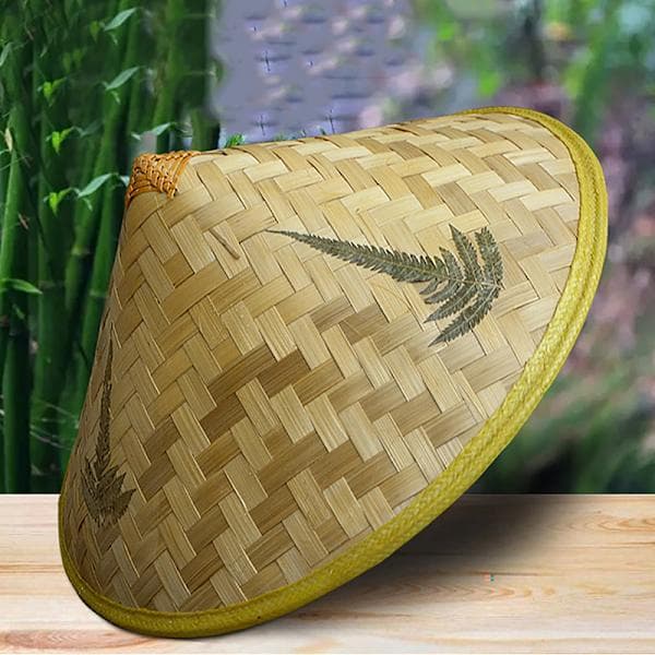 Retro bambu rottinki kalastajahattu käsintehty olkihattu A