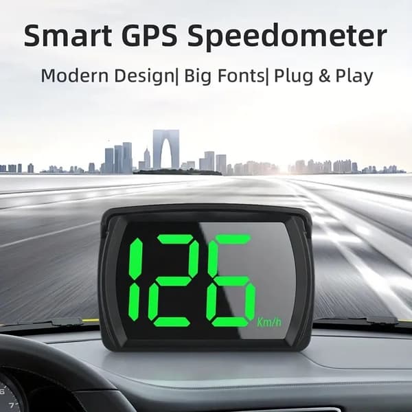 Bil GPS Digital Speedometer HUD Plug and Play KMH MPH Stor Skjerm Universal