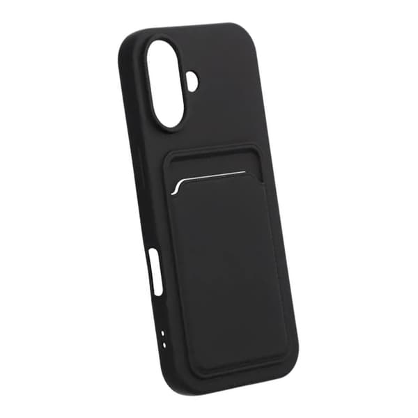 Silikonmobildeksel med kortholder til iPhone 17 - Svart