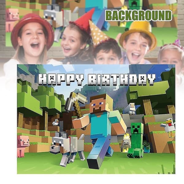 Minecraft Bursdagsfest Bakgrunn