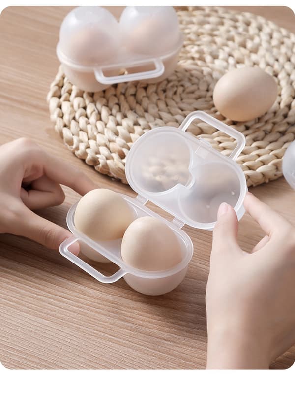 Äggförvaring 2-pack 2-fack, Praktisk äggförvaring - Bärbar, PP-material, för picknick och simning