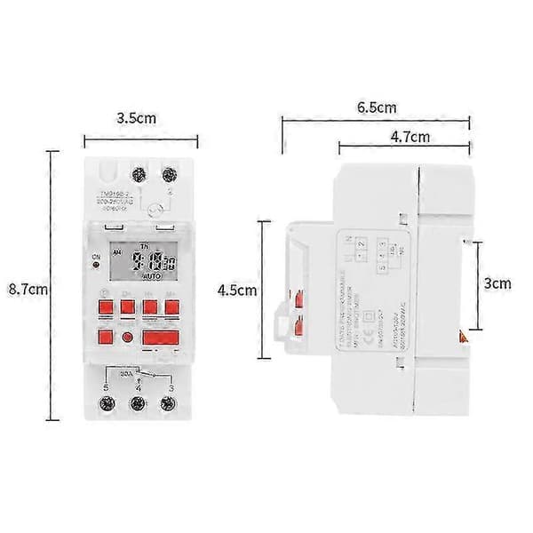 TM919B 220V 30A Programmerbar Digital Timerkontakt Din Automatiske Timerstyring til Lys, Ventilatorer -SY