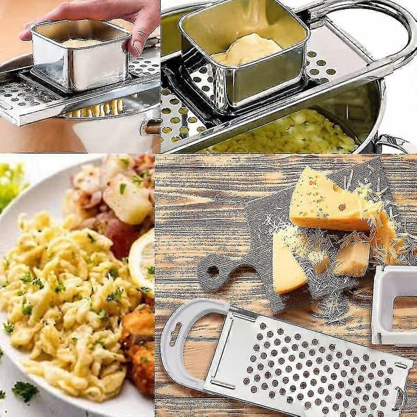 Premium Spaetzle-maker i rustfritt stål med komfortabelt grep, tradisjonell tysk eggnuddelmaker hvit White