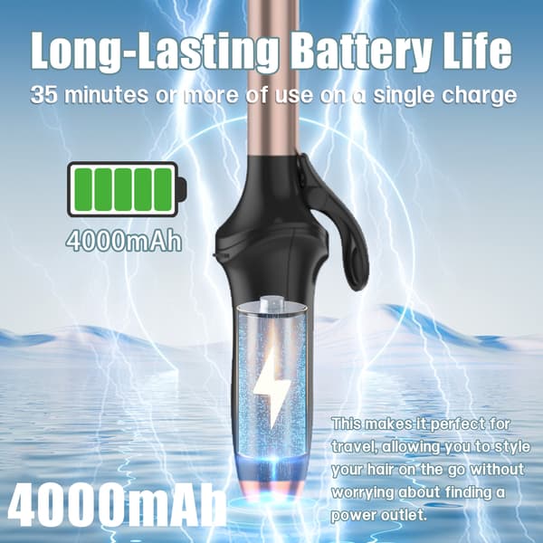 Genopladelig ledningsfri krøllejern AE-522A