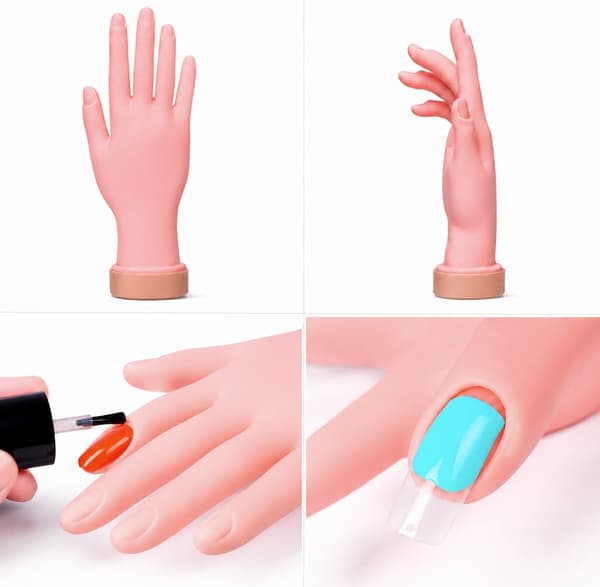 Silikon nagelträningshand 24,5 cm beige Beige