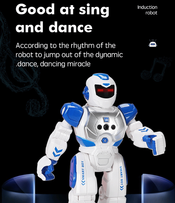 Børnerobot intelligent programmerbar robot med infrarød controller legetøj dansende syngende LED-øjne gestus sensing robotsæt red