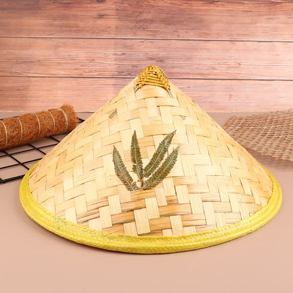 Retro bambu rottinki kalastajahattu käsintehty olkihattu A