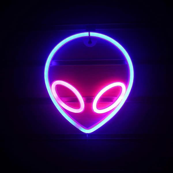 Alien Neonkyltit Led Neon Seinäkyltti Pinkki Sininen Neonvalo