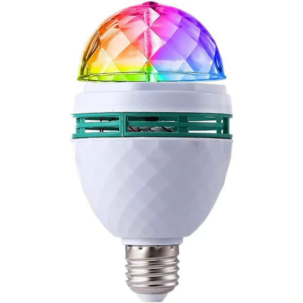 Roterende LED Stroboskoplys Multi-Farveskiftende Krystal Scenelys E27 Base