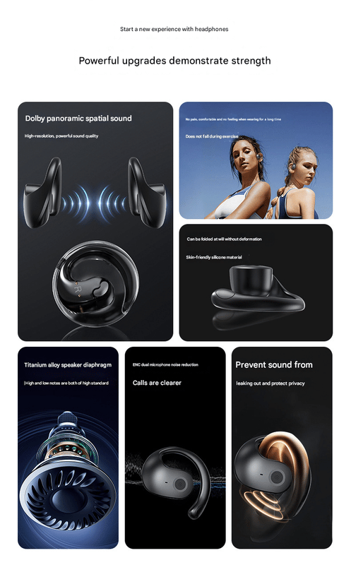 AI smart oversettelse Bluetooth-headset sanntids simultantolking, kan lytte til sanger og oversette, egnet for Apple, Android, datamaskin purple