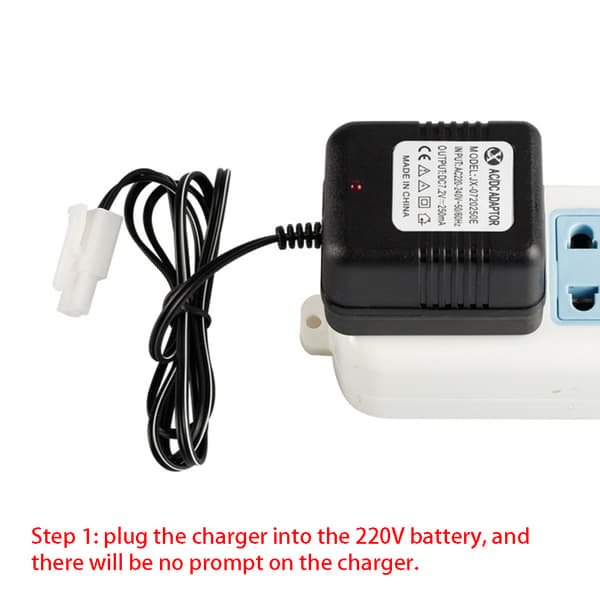 Oplader til 7.2V Ni-Cd Ni-MH SC Batteri Input AC 110V-240V Output til RC Legetøj
