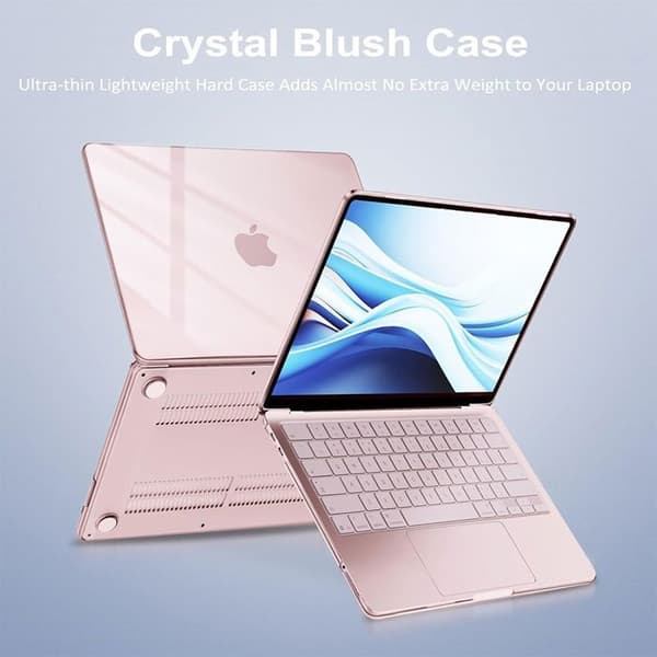 Etui til MacBook Neo 13 tommer 2026 A3404, ventilert støtsikkert sklisikkert lettvekts - rosa