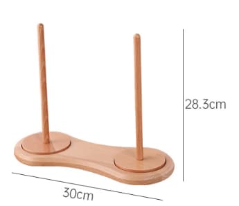 Dobbel garnholder i tre for hekling, garnholder for strikking, garntrådspindeldispenser, hekling