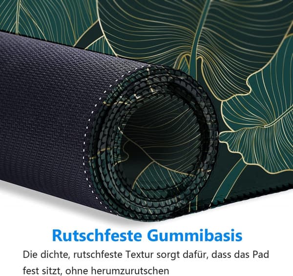 Gaming Musematte XXL 800 x 300 mm Tropiske Blader Grønn Stor Musematte