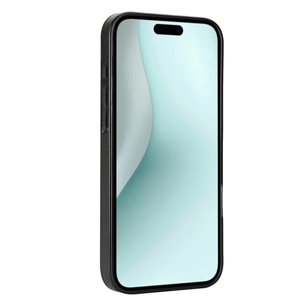 iPhone 16 Cover med Kortplads Læder Sort
