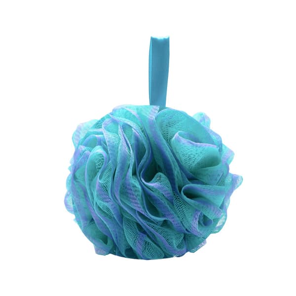 Helt nye, farverige loofah-svamp badebolde, sæt med 4.