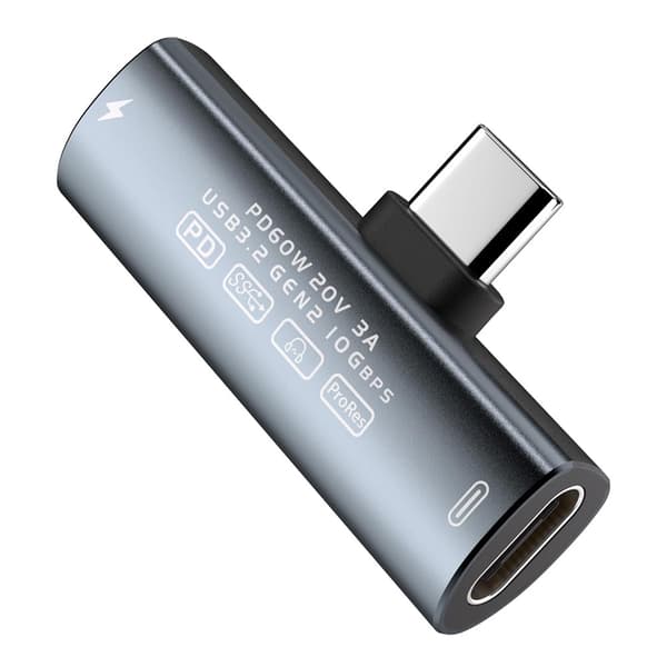 USB-C 3.2-adapter med PD 60W for lyd, lading og dataoverføring