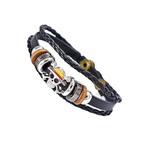 Vævet Læderarmbånd One Piece Luffy Justerbar