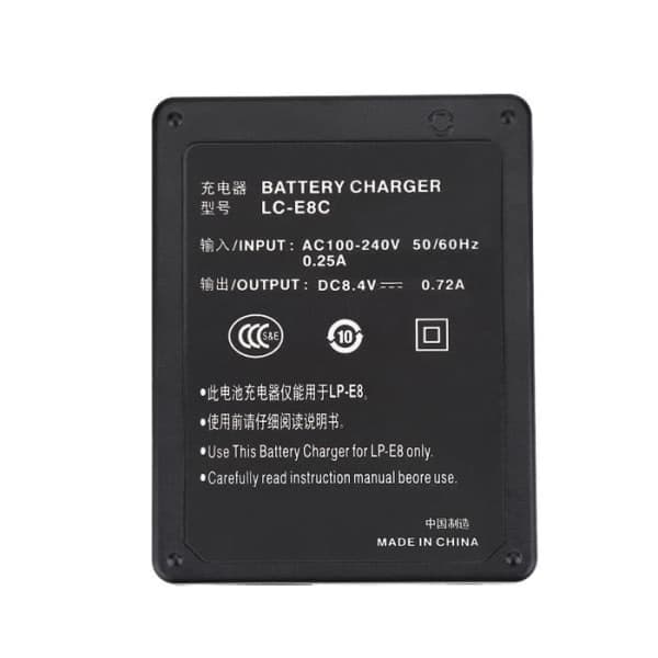 Eiffel Batteriladdare för Canon LP-E8 EOS 550D - 600D - 650D - 700D EU-kontakt
