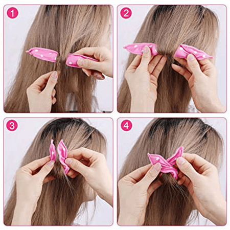 Magiska Svamp Curlers - Värmefria Curlers i Rosa, 20-pack 19*3.5cm