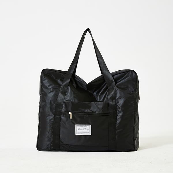 1 stk. stor foldbar kuffert ventetaske kuffert sort sort black