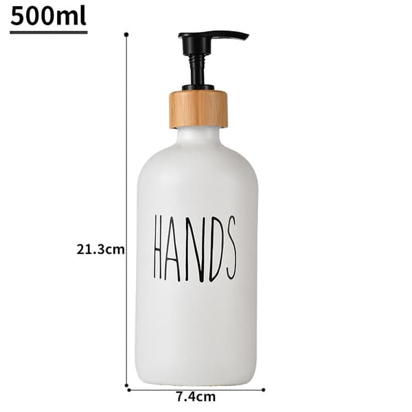Sæbedispenser i glas, opvaskemiddelspumpe til vask, håndsæbedispenser til badeværelse med bambuspumpe og sæbe, indretning i bondegårdsstil 3*1