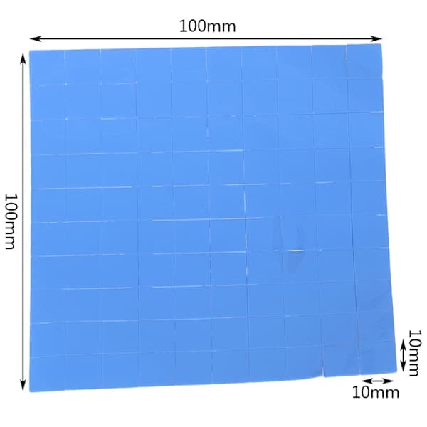 100 stk. 10*10*0,5 mm kølepasta GPU CPU køleplade køletråd One Size