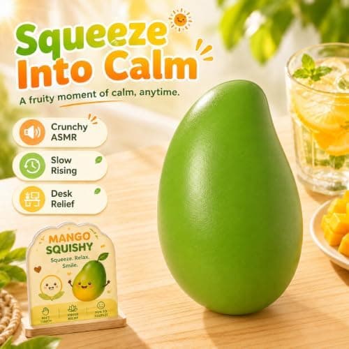 Knasende Mango Squishy ASMR Perlefylt, Sakte Stigende Klemme Mango Mango 8*3.2cm Mango