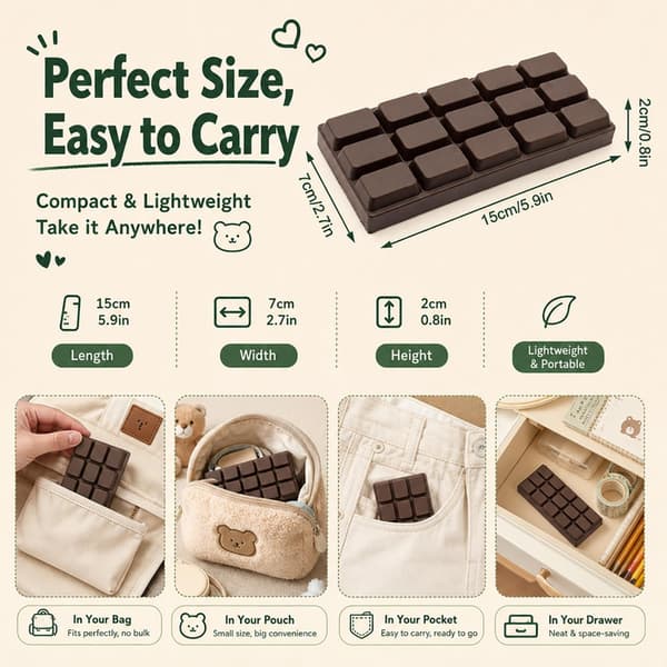 Chokolade Squishy - Blød Langsom Rebound Klemmebold, Sensorisk Stresslegetøj til Børn og Voksne, Fidget Legetøj til Afslapning