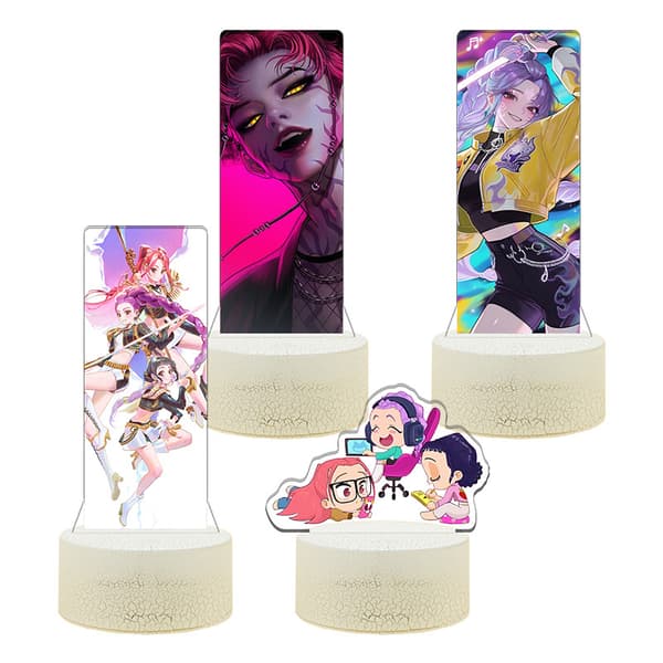 Populær K-POP Demon Hunter Natlampe | Revnet Touch 16-Farve Lampefod, Perfekt til Soveværelsesindretning//Derpy Series E Derpy Series E Derpy Series E