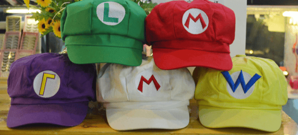 Luigi Bros bogstavtrykt hat, rollespil hat, ottekantet hat green