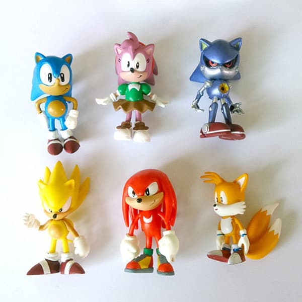 6 st Sonic-figurer actionkaraktärsdockor animefigur - Perfekt 4-7 cm