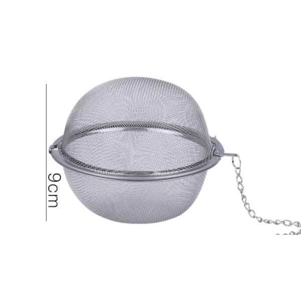 2-pak rustfrit stål te-kugle te-si te-filter 9CM