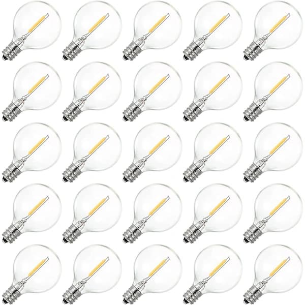 25-pakning G40 Globe LED-pærer E12 Edison Sokkel 2200k Varmhvit Erstatningspære [DB]