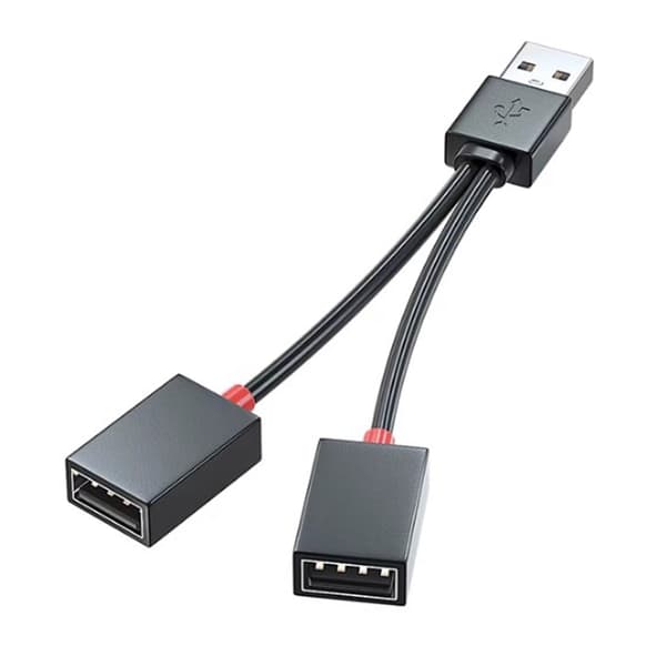 2 i 1 ud bil USB splitter multifunktionel adapter ledning Opladerkabel til bærbar computer Udvidelse Multipel Interface Hub