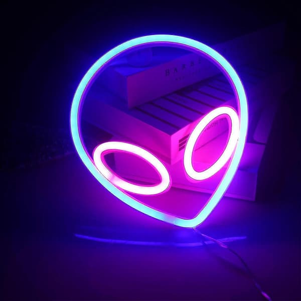 Alien Neonkyltit Led Neon Seinäkyltti Pinkki Sininen Neonvalo