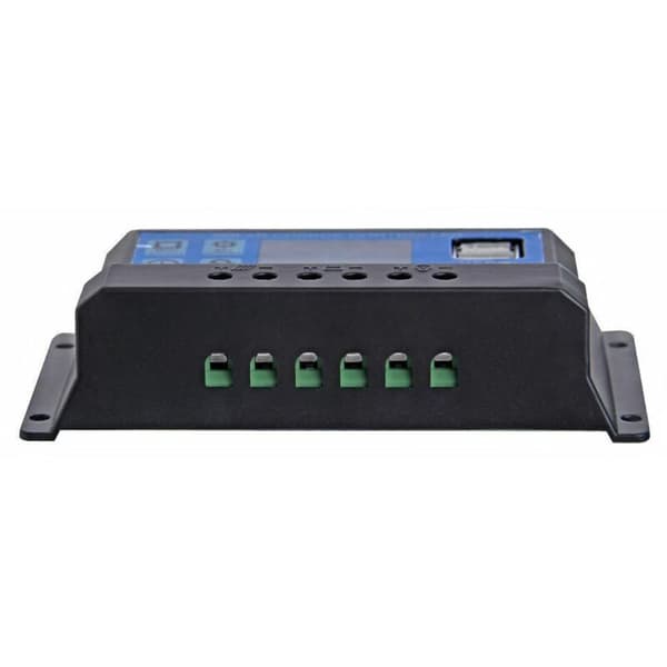 30A 12/24V LCD Solar Controller Batteriregulator Controller Dobbelt USB