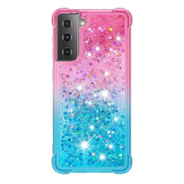 Samsung Galaxy S21 - Stötsäkert Quicksand-skal - Rosa/Blå Blå Blå