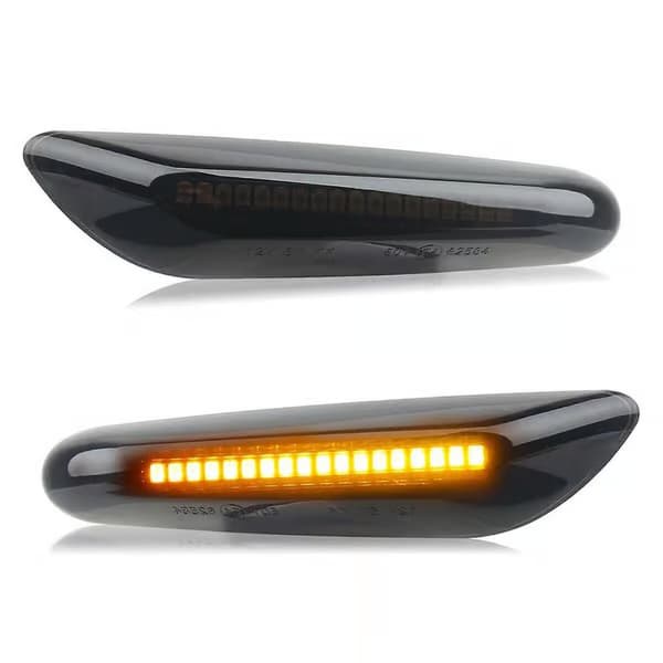 Savustetut LED-sivuvilkut peräkkäisellä suuntavilkulla 328i E90 E91 E92 E93 E46 E60 -malleihin, 2 kpl
