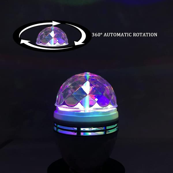 Roterende LED Stroboskoplys Multi-Farveskiftende Krystal Scenelys E27 Base