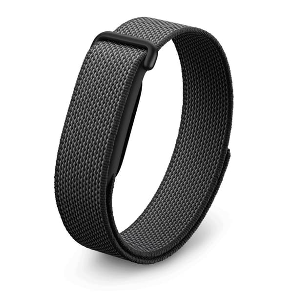 Urrem til Google Fitbit Air, vævet nylon udskiftningsrem Sort Black