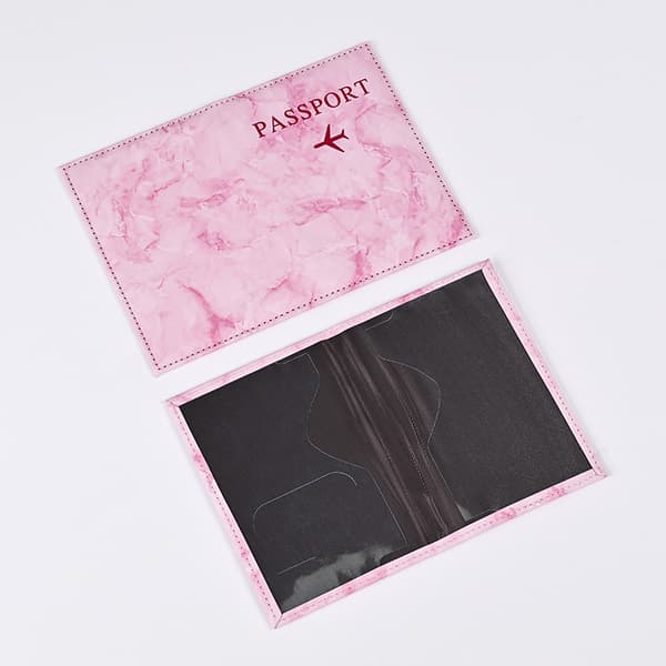 Passfodral, passomslag, passfodral med RFID-skydd, passhållare för kvinnor och män (rosa)