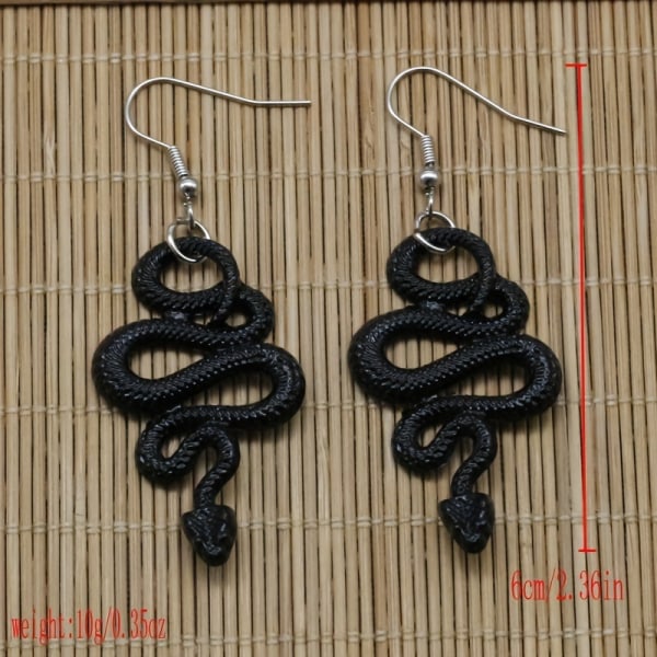 Halloween Black Snake örhängen gotiska örhängen