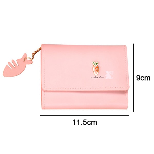 Damplånbok Söt väska kvinnlig kort stil dam liten väska pink