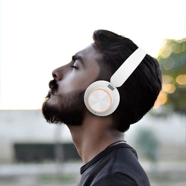 Pannband Bluetooth Headset Vikbart infällbart Game Headset vit white